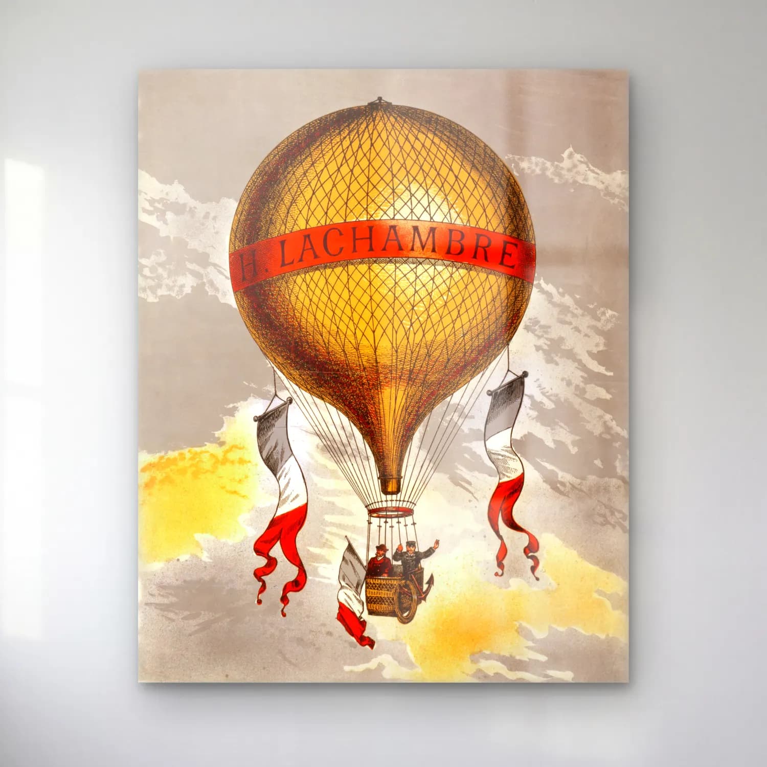 Vintage Poster Sıcak Hava Balonu cam tablo — Vintage Poster Sıcak Hava Balonu — vintage poster sıcak hava balonu