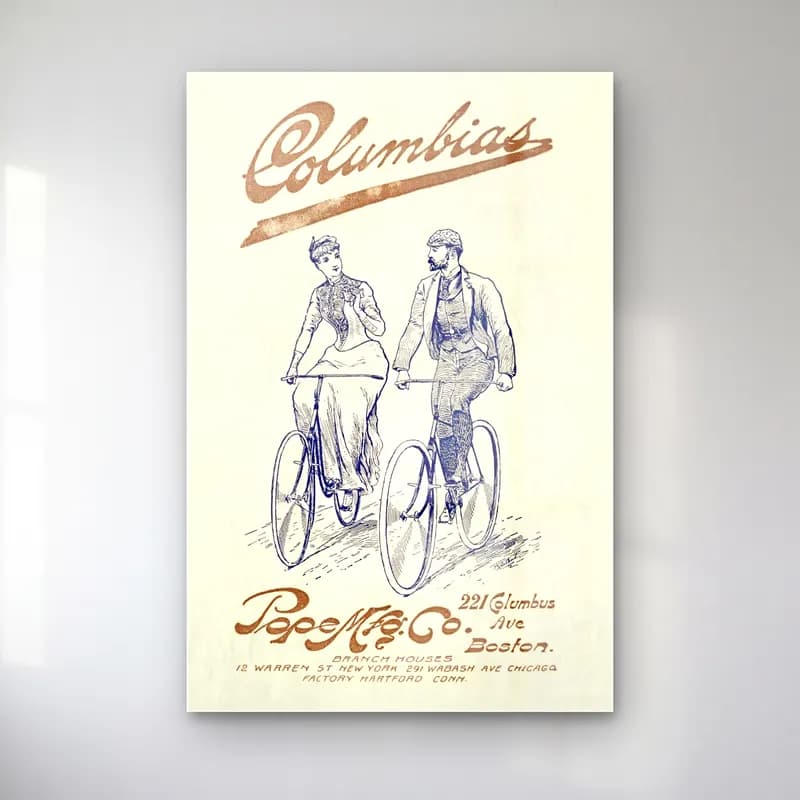 Vintage Bisiklet – Bej Tonlar cam tablo — Vintage Bisiklet – Bej Tonlar — vintage bisiklet