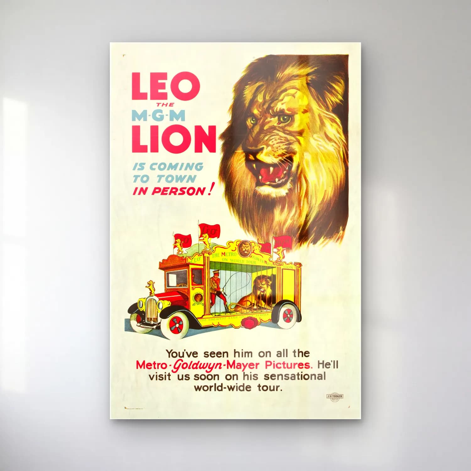Vintage Poster Aslan – Sarı Tonlar cam tablo — Vintage Poster Aslan – Sarı Tonlar — vintage poster aslan