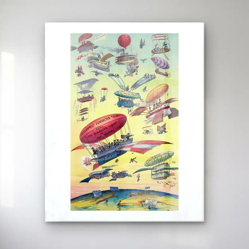 Vintage Poster Sıcak Hava Balonu – Pastel Tonlar cam tablo — Vintage Poster Sıcak Hava Balonu – Pastel Tonlar — vintage poster sıcak hava balonu