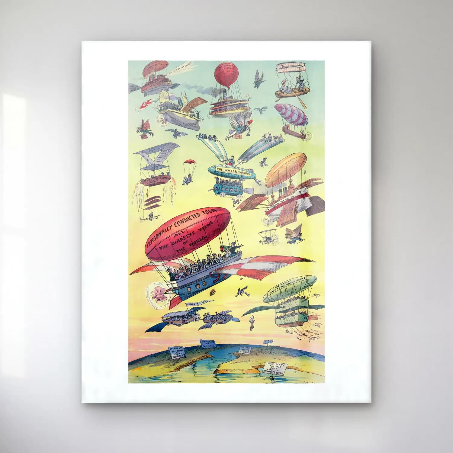 Vintage Poster Sıcak Hava Balonu – Pastel Tonlar cam tablo — Vintage Poster Sıcak Hava Balonu – Pastel Tonlar — vintage poster sıcak hava balonu