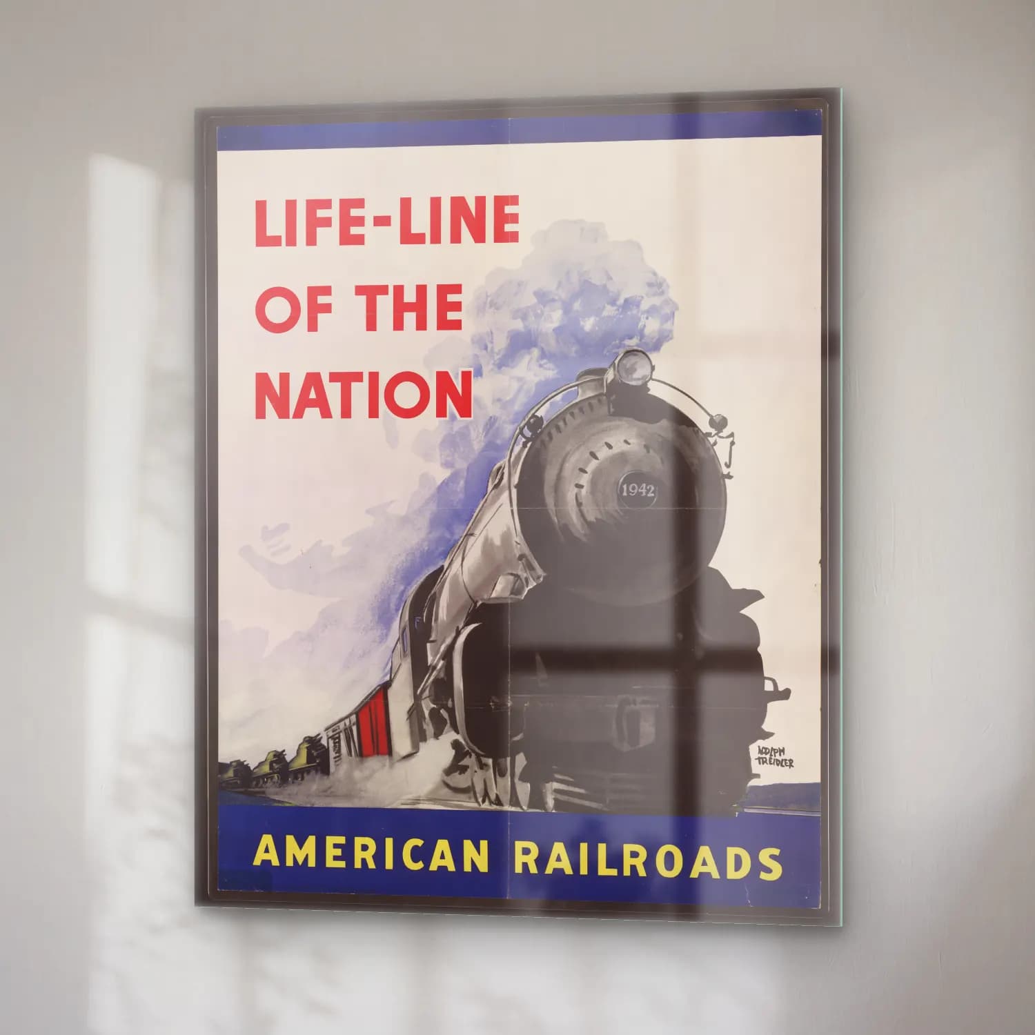 Vintage Poster Tren No. 12 cam tablo — sağ açıdan görünüm