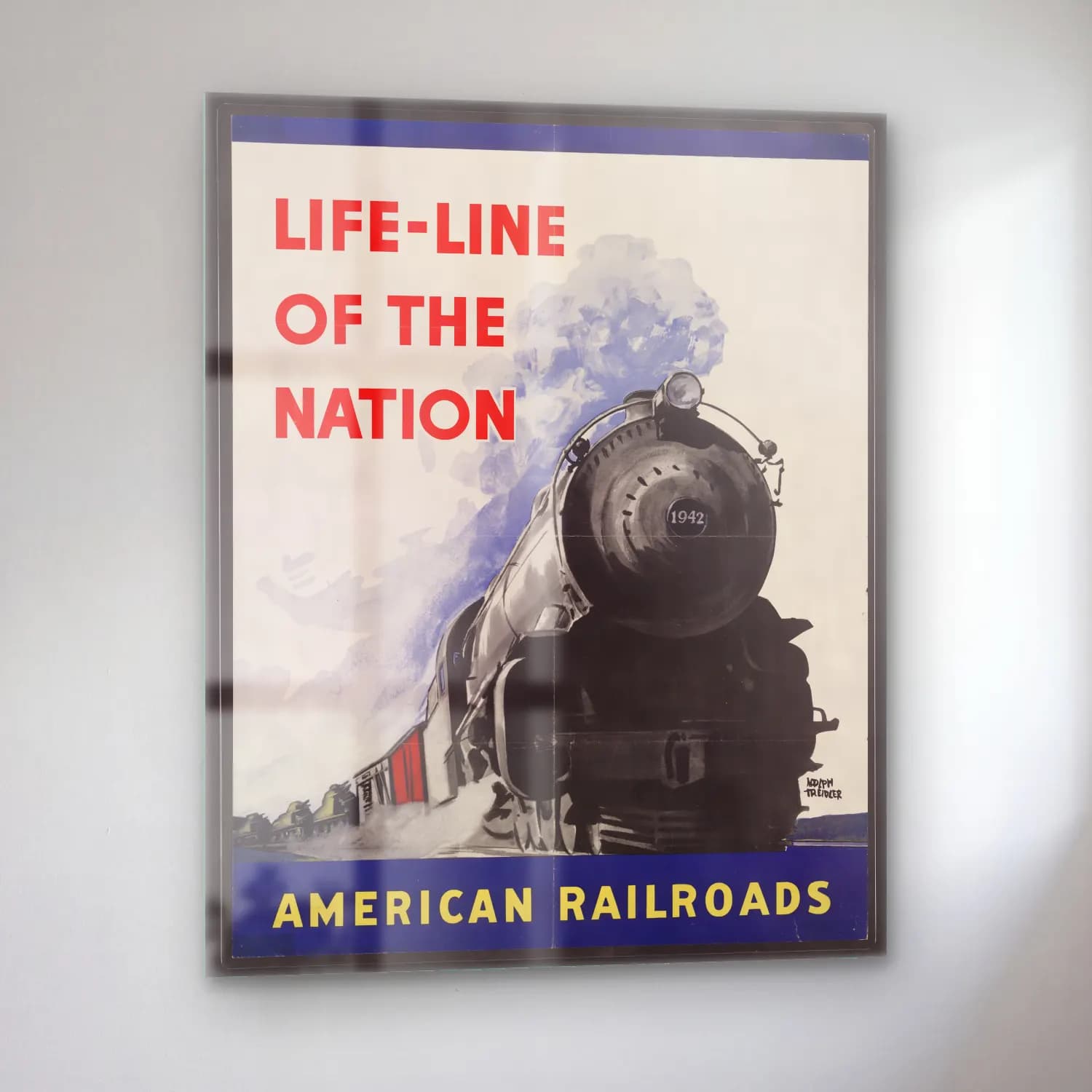 Vintage Poster Tren No. 12 cam tablo — sol açıdan görünüm