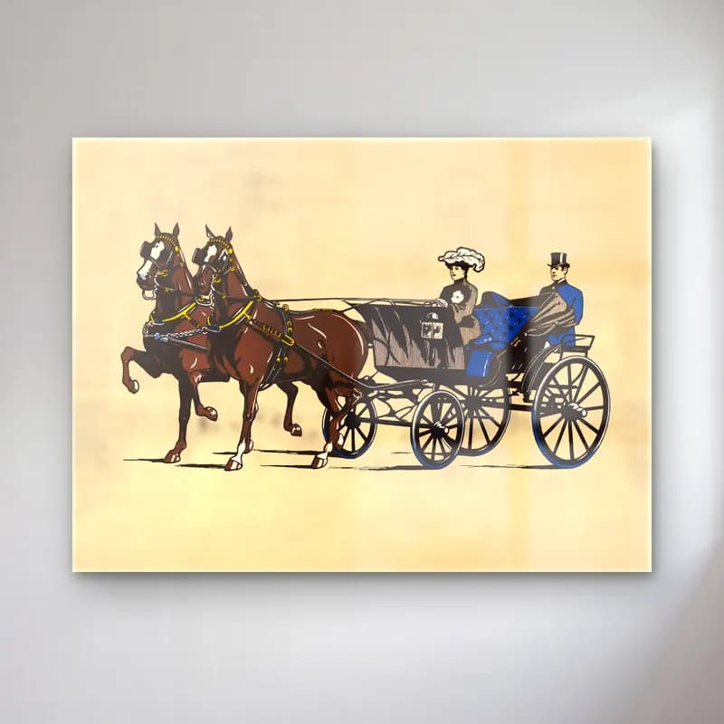 Vintage Atlı No. 16 cam tablo — Vintage Atlı No. 16 — vintage atlı