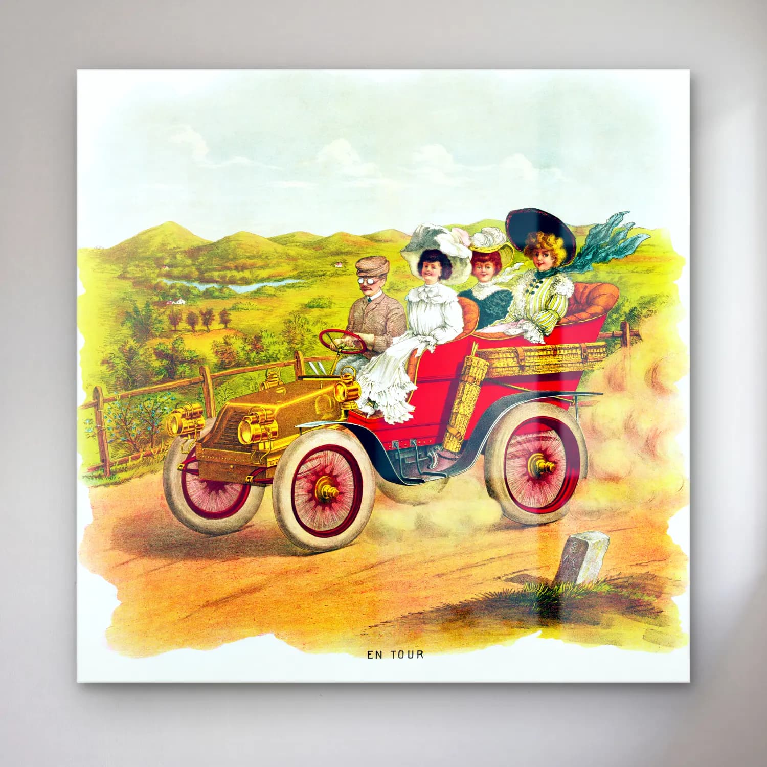 Vintage Klasik Araba – Kırmızı Tonlar cam tablo — Vintage Klasik Araba – Kırmızı Tonlar — vintage klasik araba