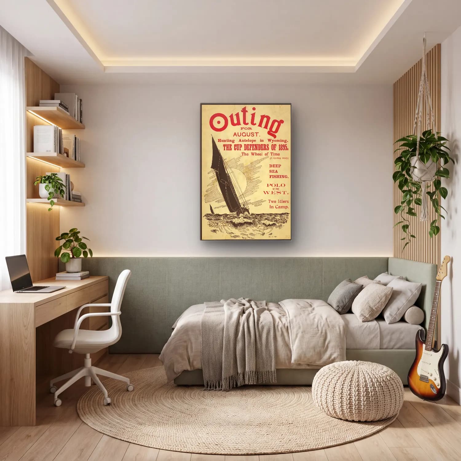 Vintage Poster Yelken Yarışı No. 7 cam tablo — genç odasında