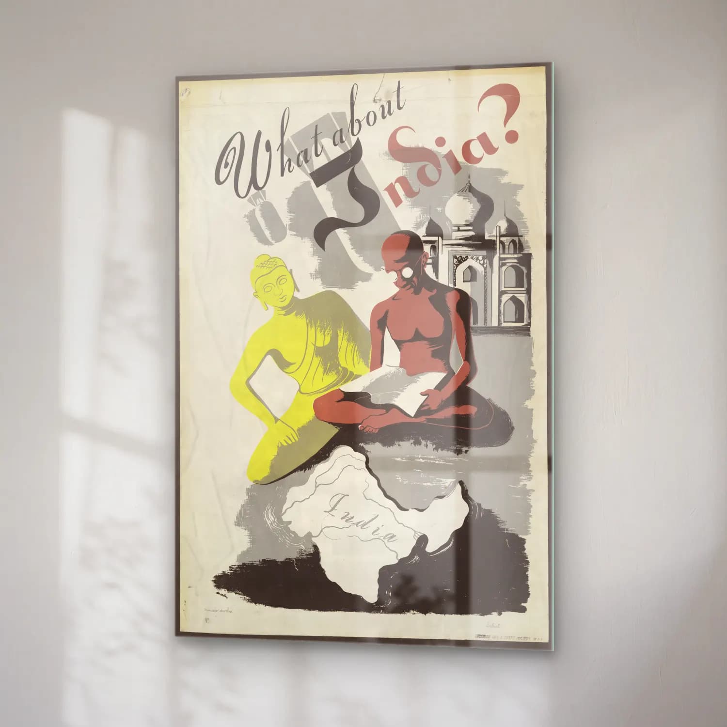 Vintage Poster Kitap Okuyan Kadın No. 10 cam tablo — sağ açıdan görünüm