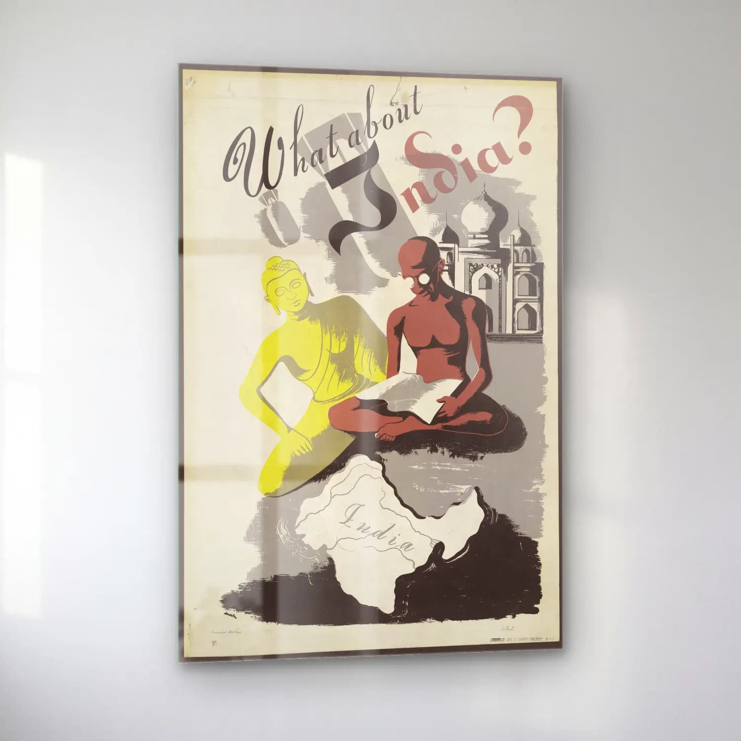 Vintage Poster Kitap Okuyan Kadın No. 10 cam tablo — sol açıdan görünüm
