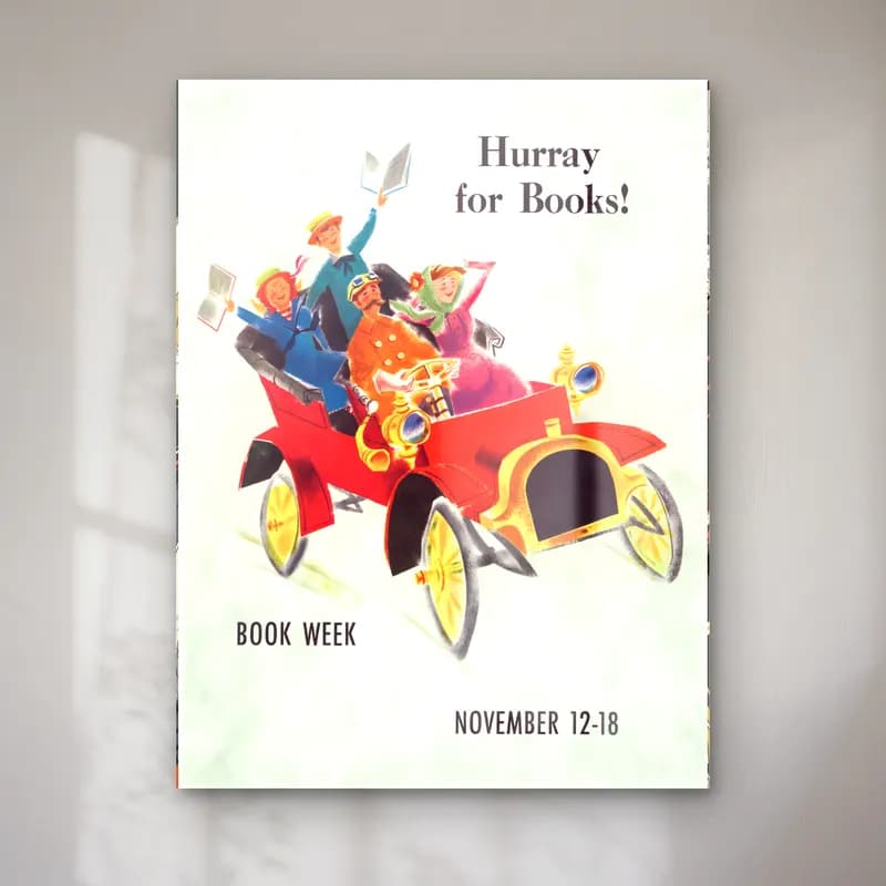 Vintage Poster Kitaplar cam tablo — Vintage Poster Kitaplar — vintage poster kitaplar