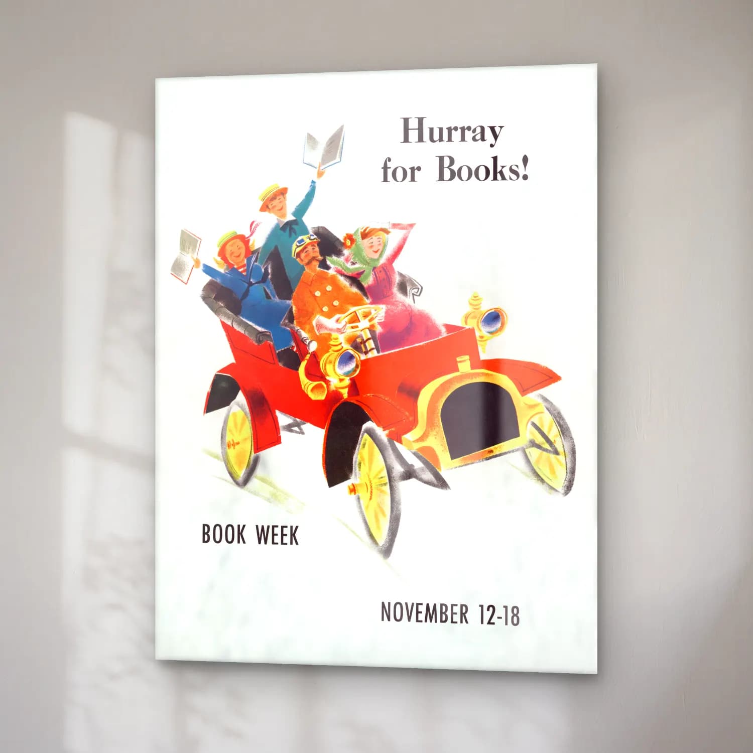 Vintage Poster Kitaplar cam tablo — sağ açıdan görünüm