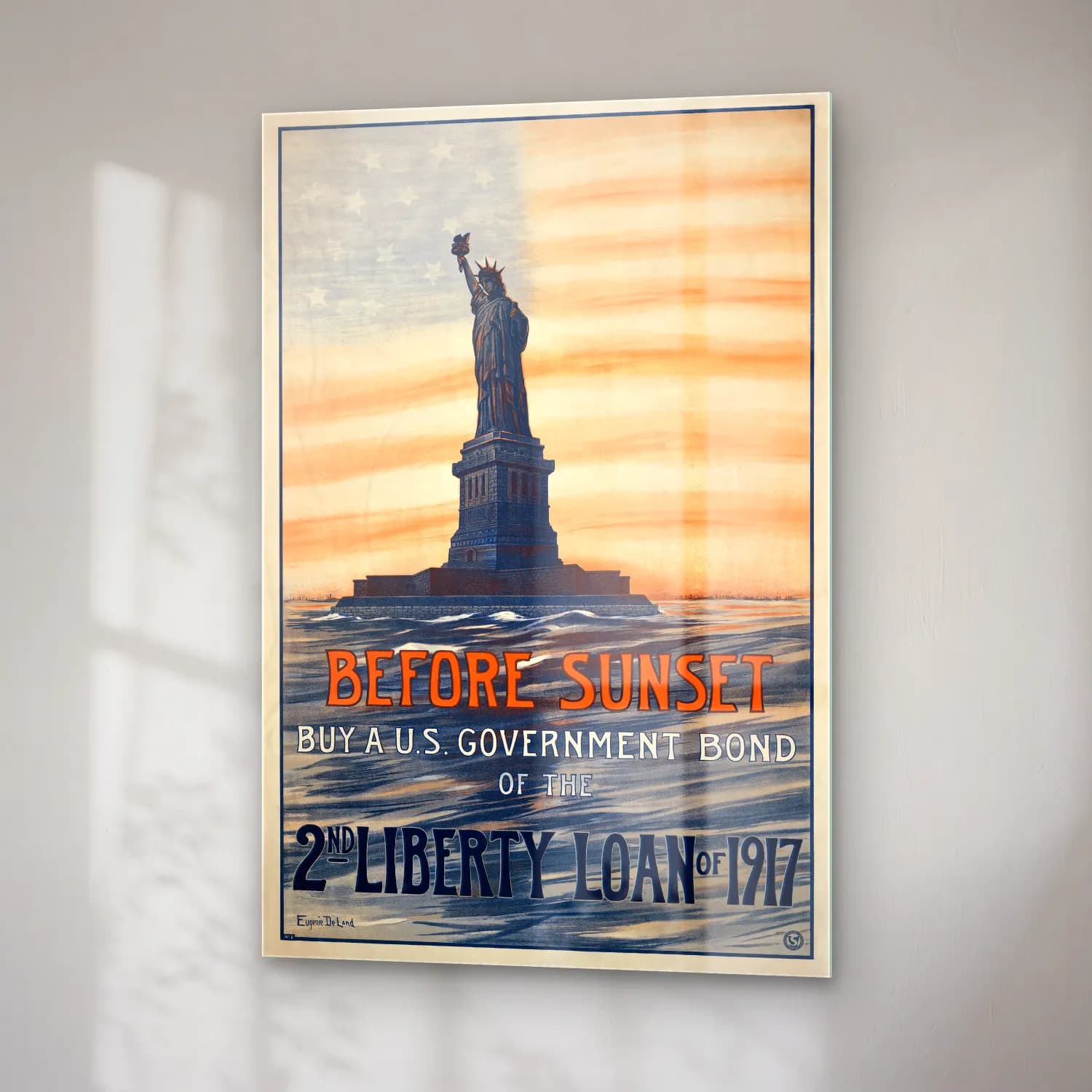 Vintage Poster Antika Harita – Turuncu Tonlar cam tablo — sağ açıdan görünüm