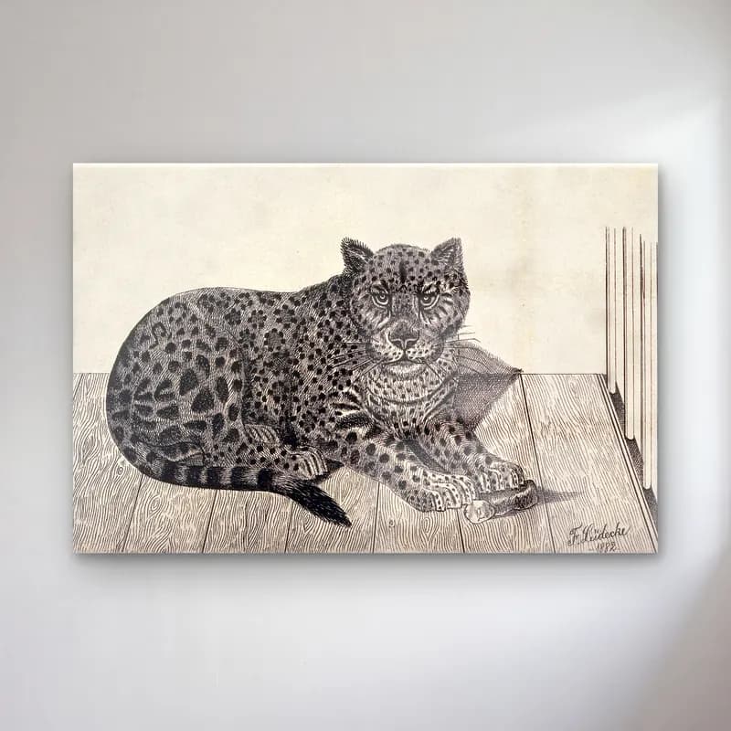 Japon Baskı Leopar cam tablo — Japon Baskı Leopar — japon baskı leopar