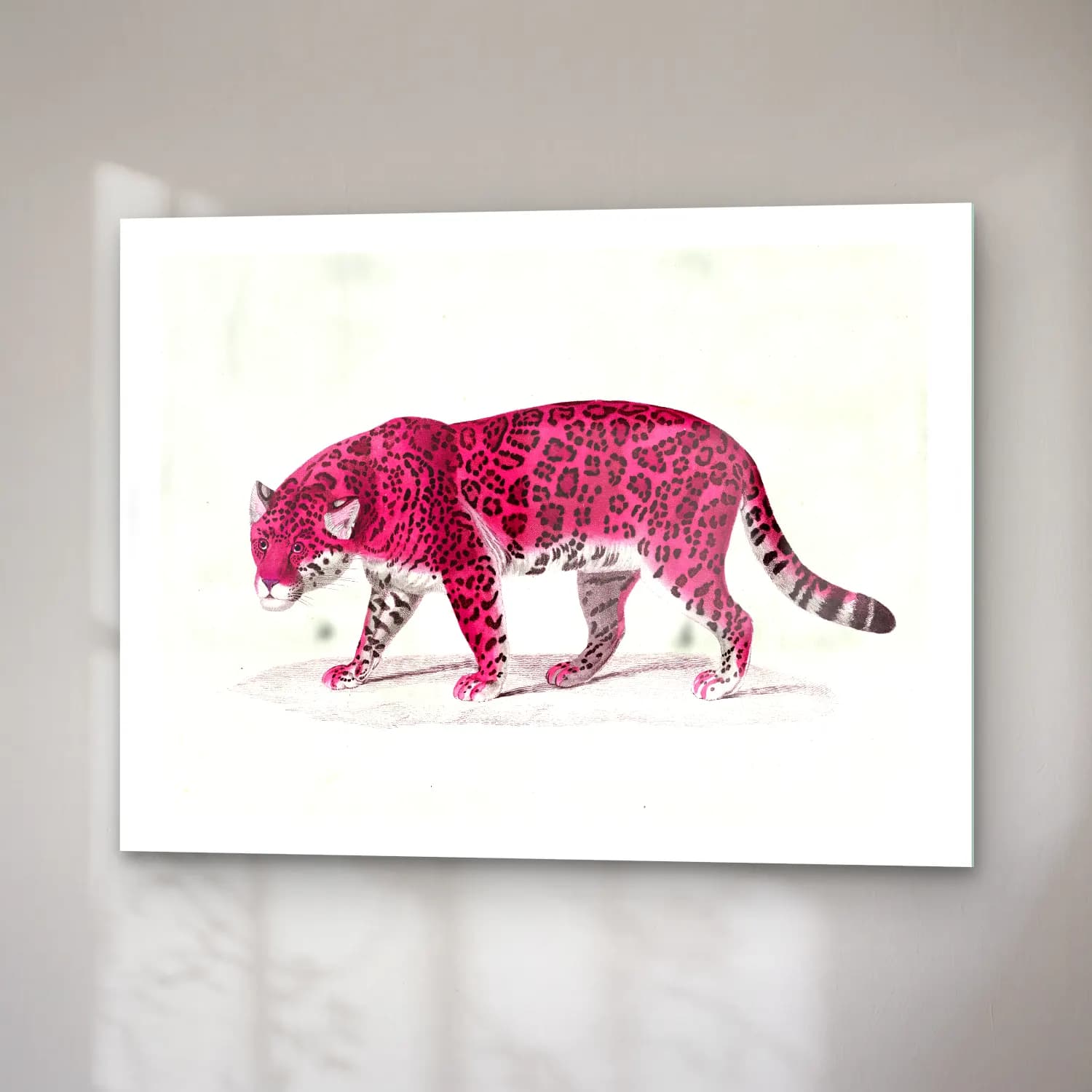 Vintage Leopar – Pembe Tonlar cam tablo — sağ açıdan görünüm