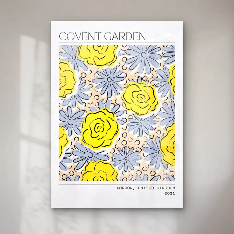 Retro Çiçek Deseni No. 108 cam tablo — Retro Çiçek Deseni No. 108 — retro çiçek deseni
