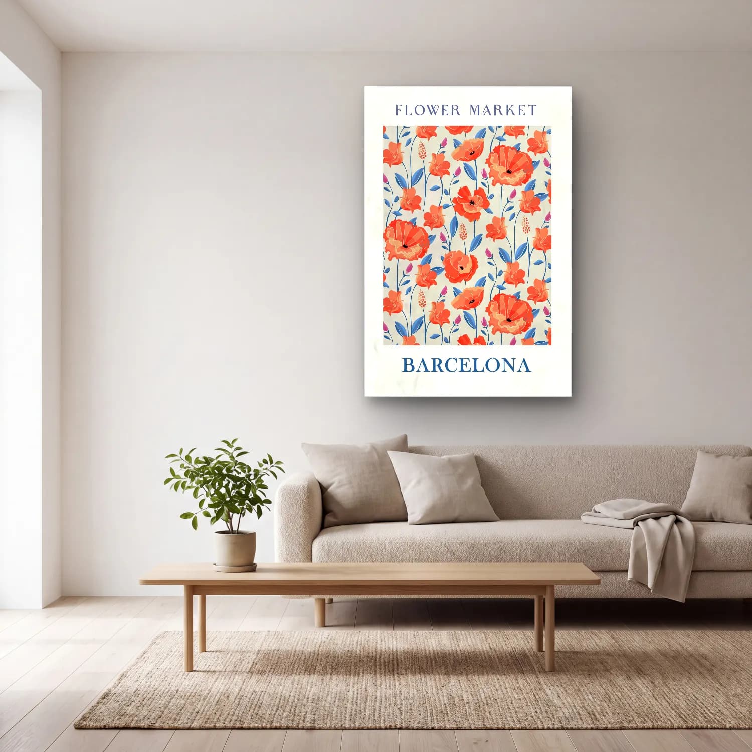 Pastel Çiçek Deseni No. 76 cam tablo — açık renk salonda