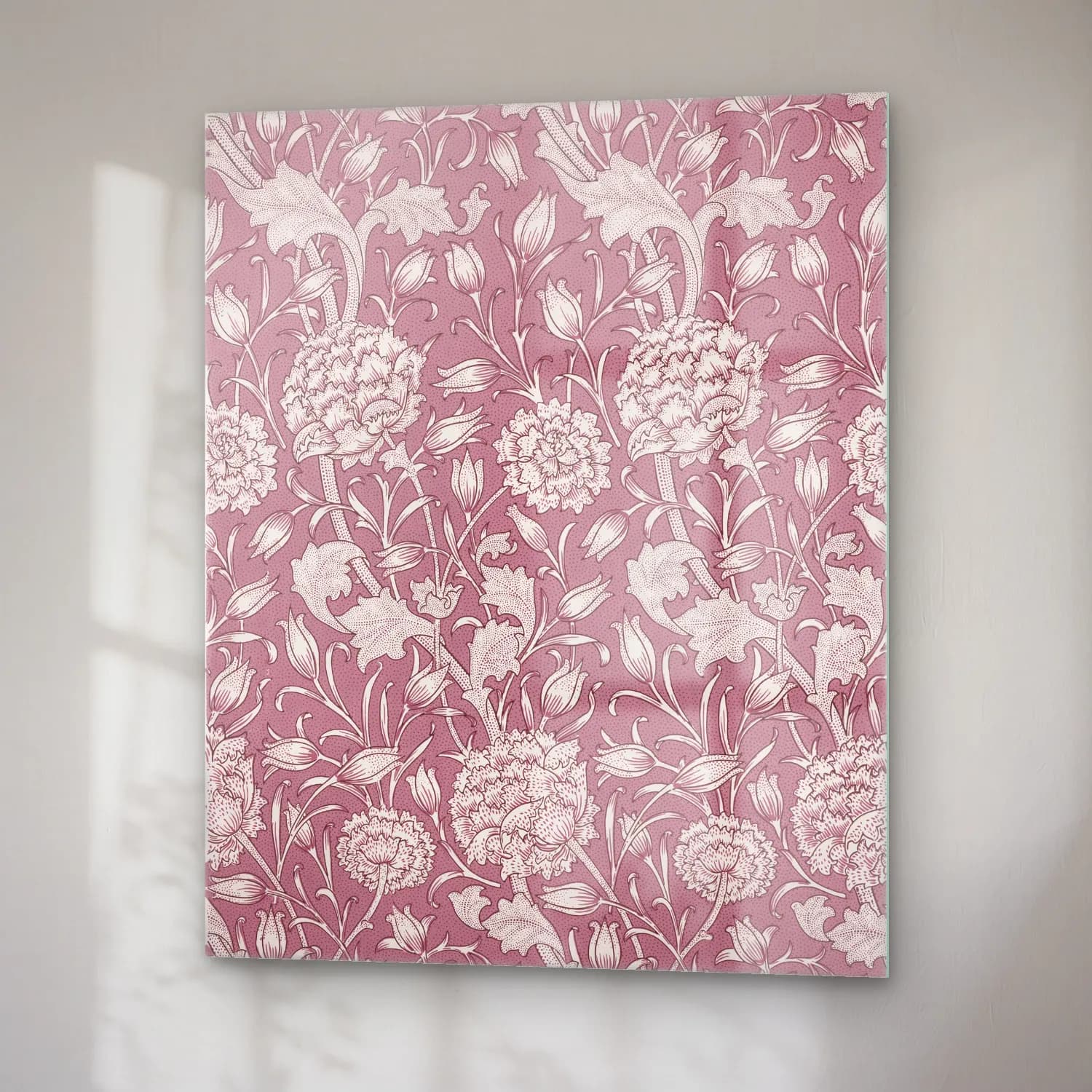Pastel Çiçek Deseni No. 78 cam tablo — sağ açıdan görünüm
