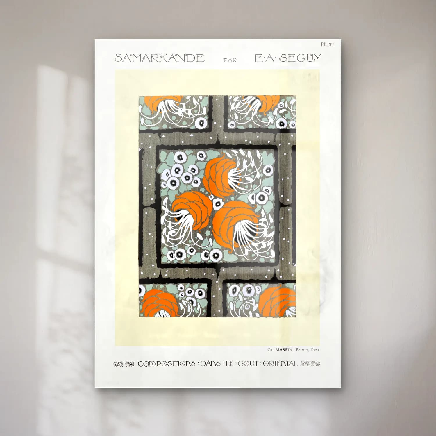 Retro Çiçek Deseni No. 115 cam tablo — Retro Çiçek Deseni No. 115 — retro çiçek deseni