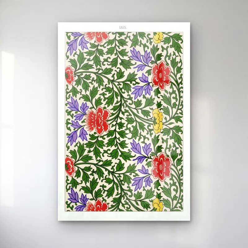 Maksimalist Çiçek Deseni No. 61 cam tablo — Maksimalist Çiçek Deseni No. 61 — maksimalist çiçek deseni