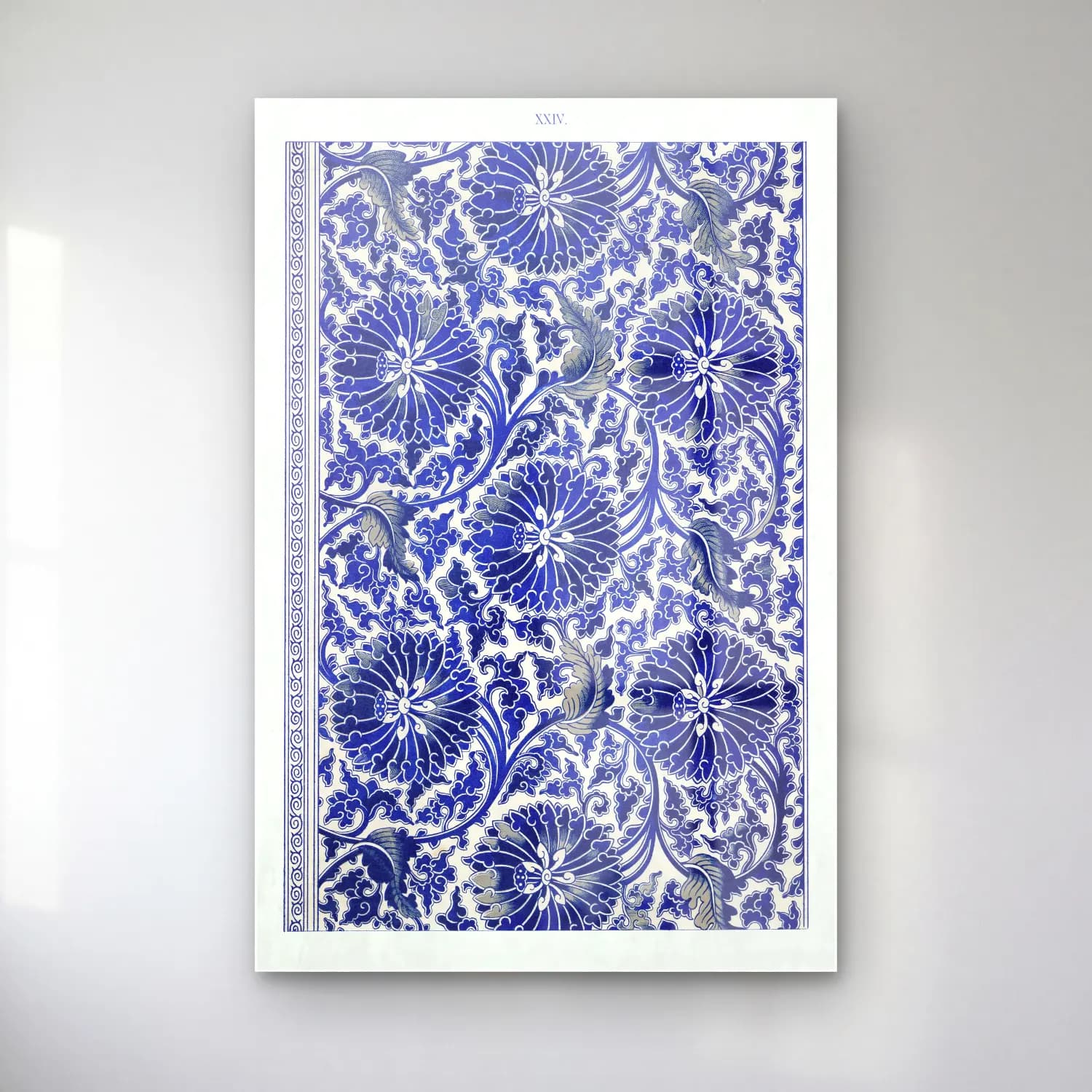 Japon Baskı Çiçek Deseni No. 8 cam tablo — Japon Baskı Çiçek Deseni No. 8 — japon baskı çiçek deseni