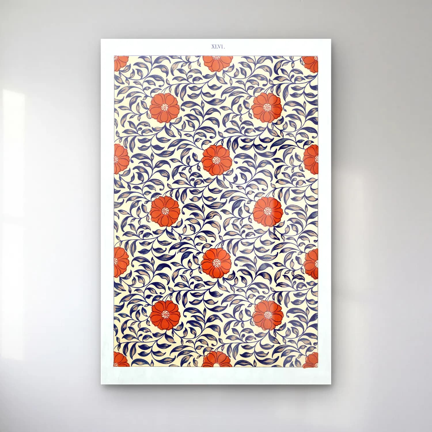 Retro Çiçek Deseni No. 116 cam tablo — Retro Çiçek Deseni No. 116 — retro çiçek deseni