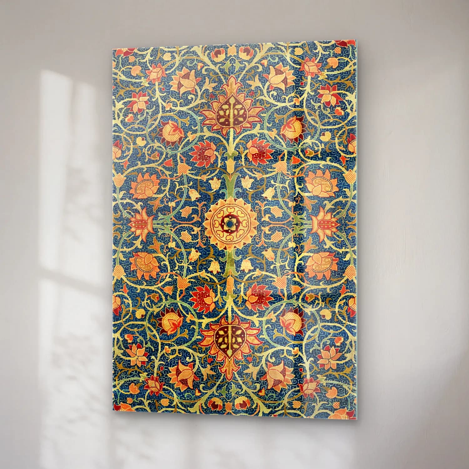 Maksimalist Çiçek Deseni No. 66 cam tablo — sağ açıdan görünüm