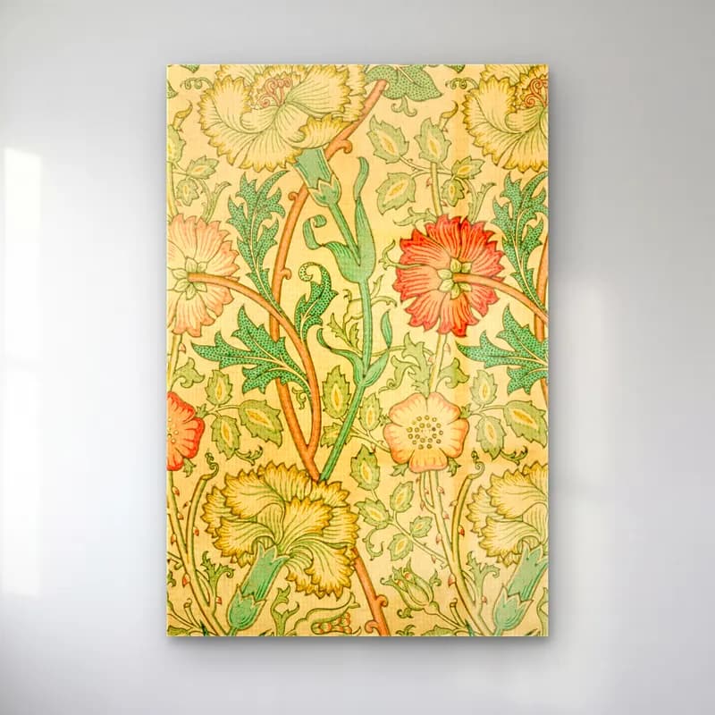 Vintage Çiçek Deseni – Turuncu Tonlar cam tablo — Vintage Çiçek Deseni – Turuncu Tonlar — vintage çiçek deseni