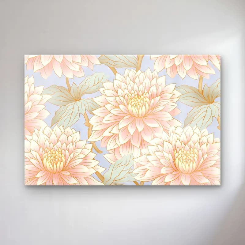Pastel Çiçek Deseni No. 87 cam tablo — Pastel Çiçek Deseni No. 87 — pastel çiçek deseni