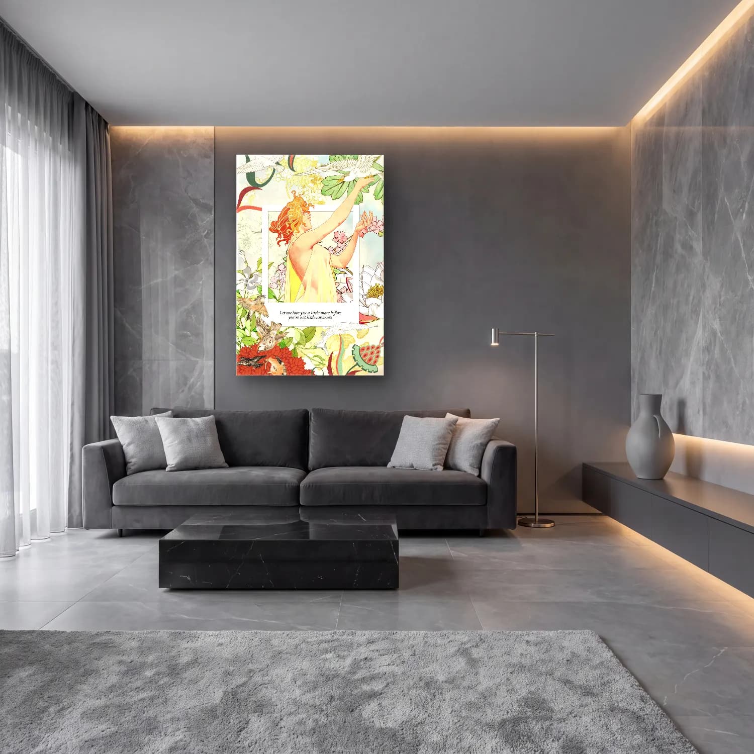 Pastel Kitap Okuyan Kadın – Pastel Tonlar cam tablo — lüks salon duvarında