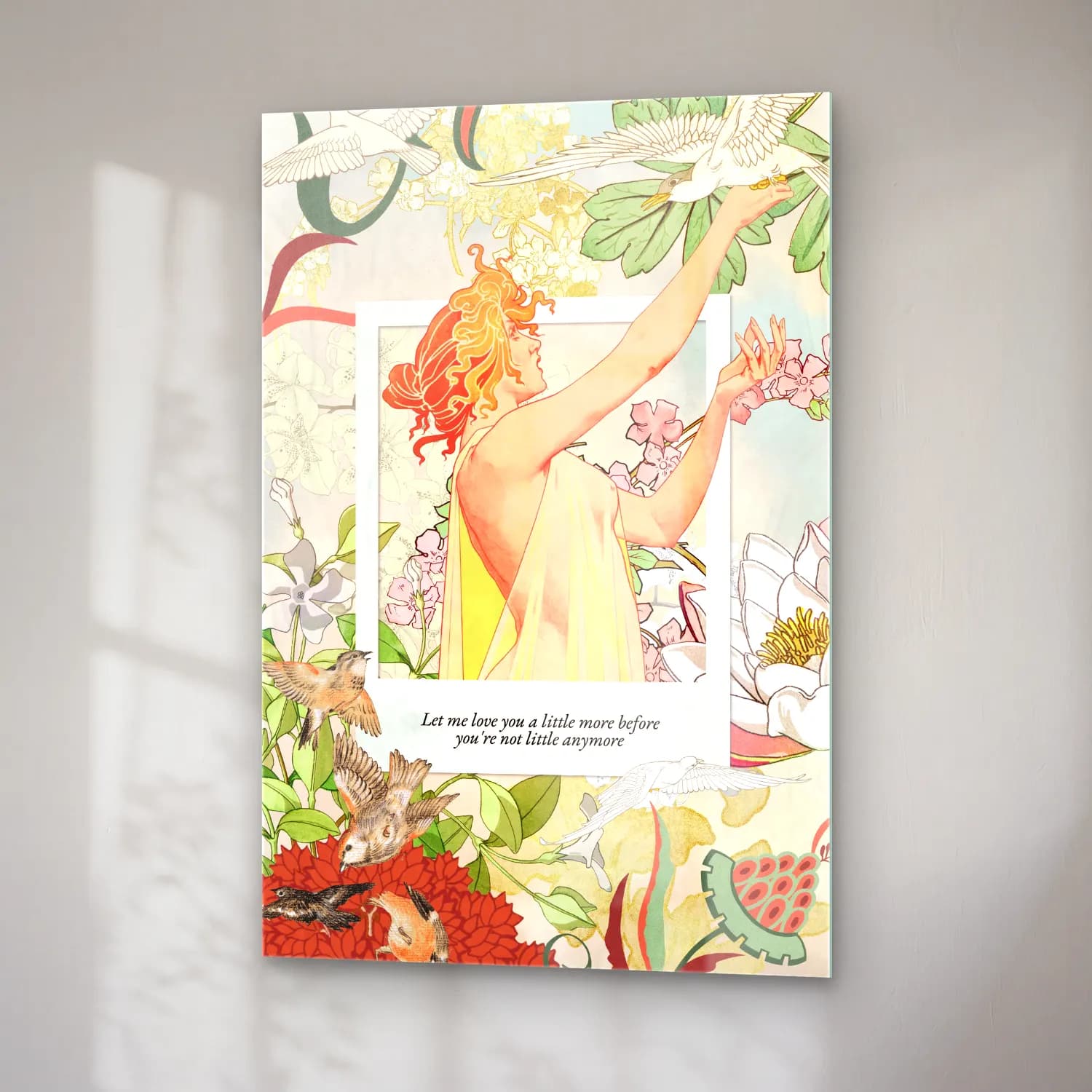 Pastel Kitap Okuyan Kadın – Pastel Tonlar cam tablo — sağ açıdan görünüm