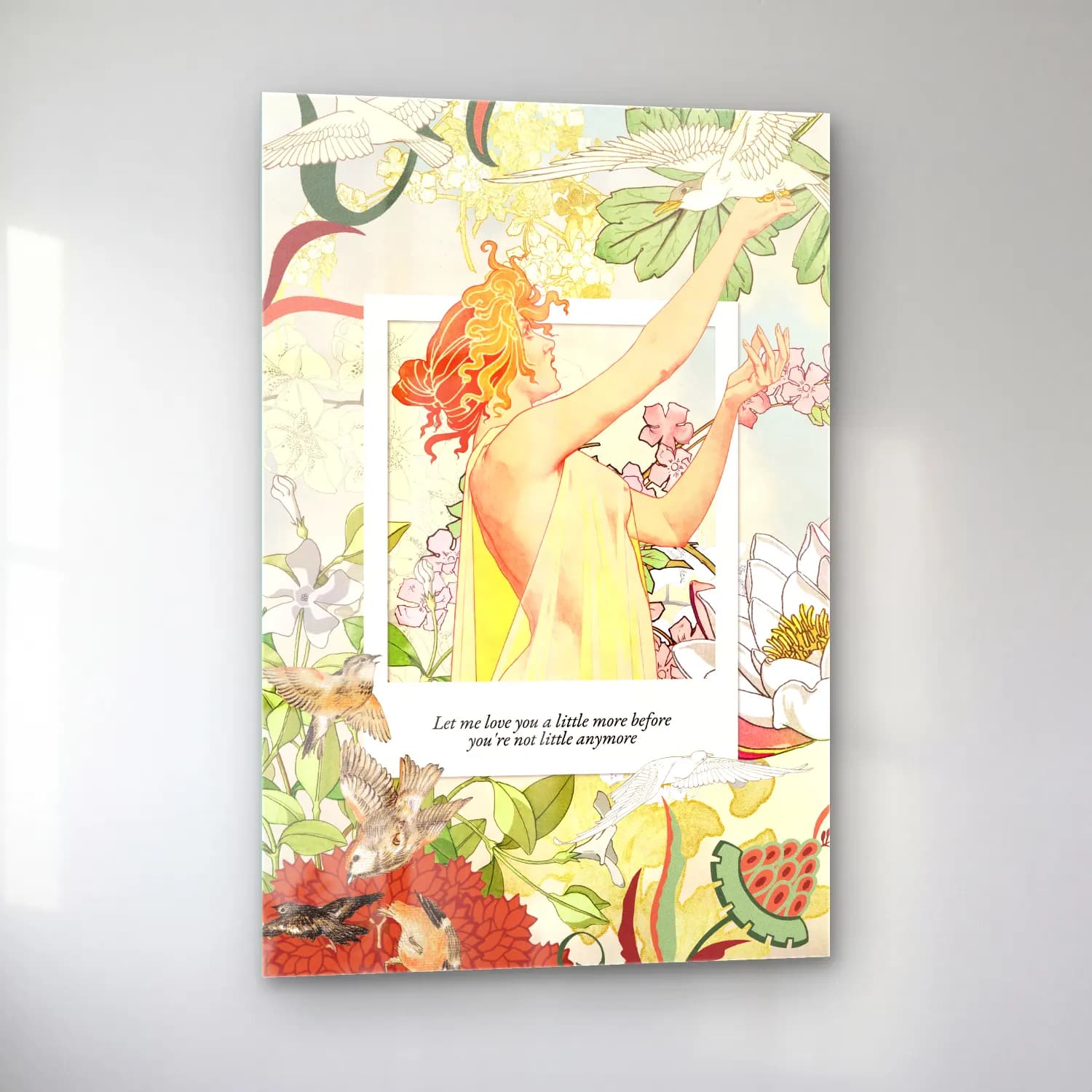 Pastel Kitap Okuyan Kadın – Pastel Tonlar cam tablo — sol açıdan görünüm