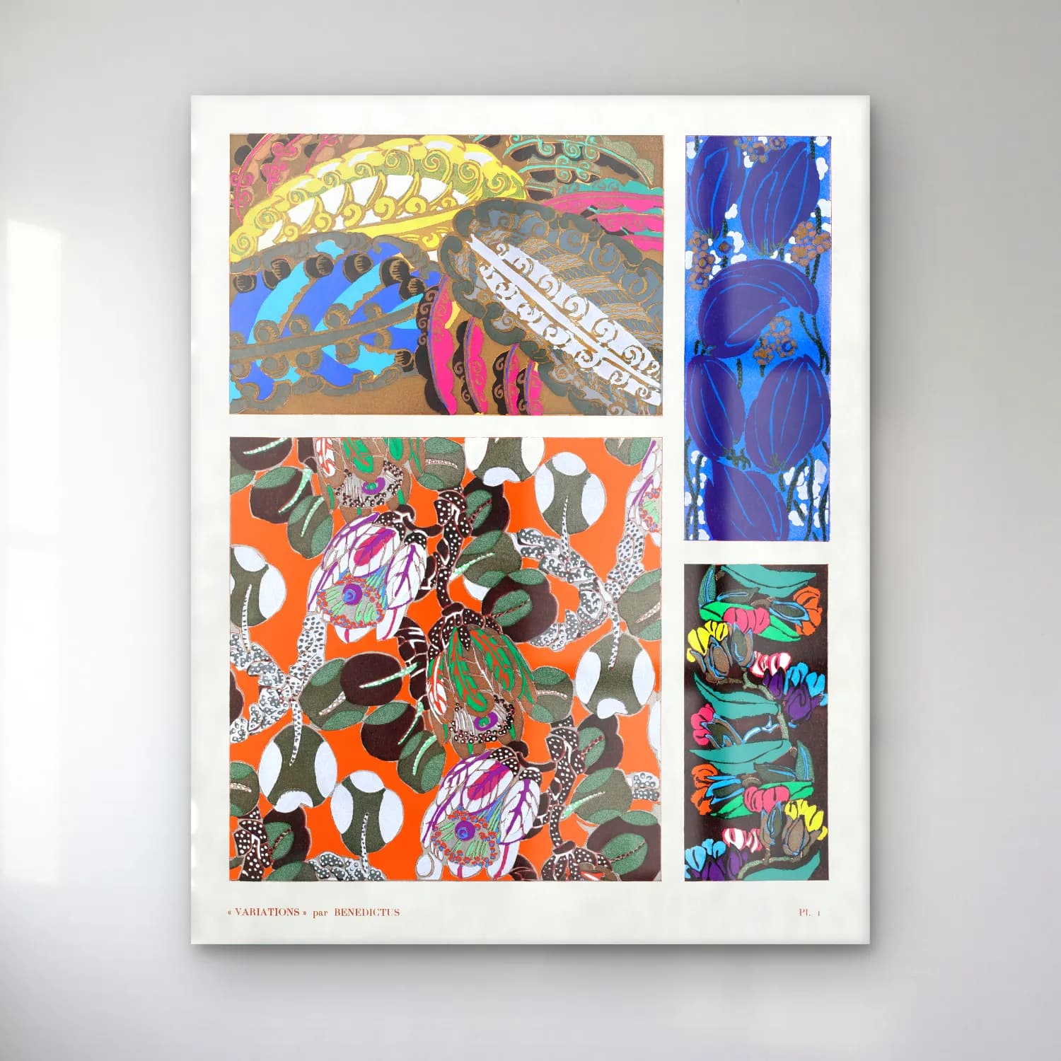 Maksimalist Çiçek Deseni No. 68 cam tablo — Maksimalist Çiçek Deseni No. 68 — maksimalist çiçek deseni
