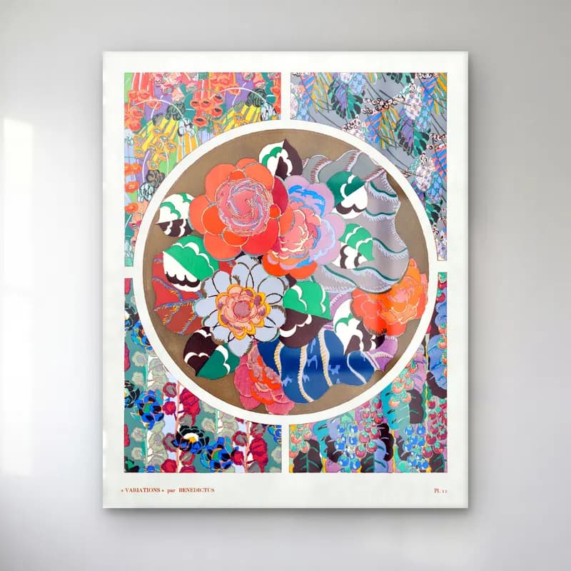 Maksimalist Çiçek Deseni No. 76 cam tablo — Maksimalist Çiçek Deseni No. 76 — maksimalist çiçek deseni