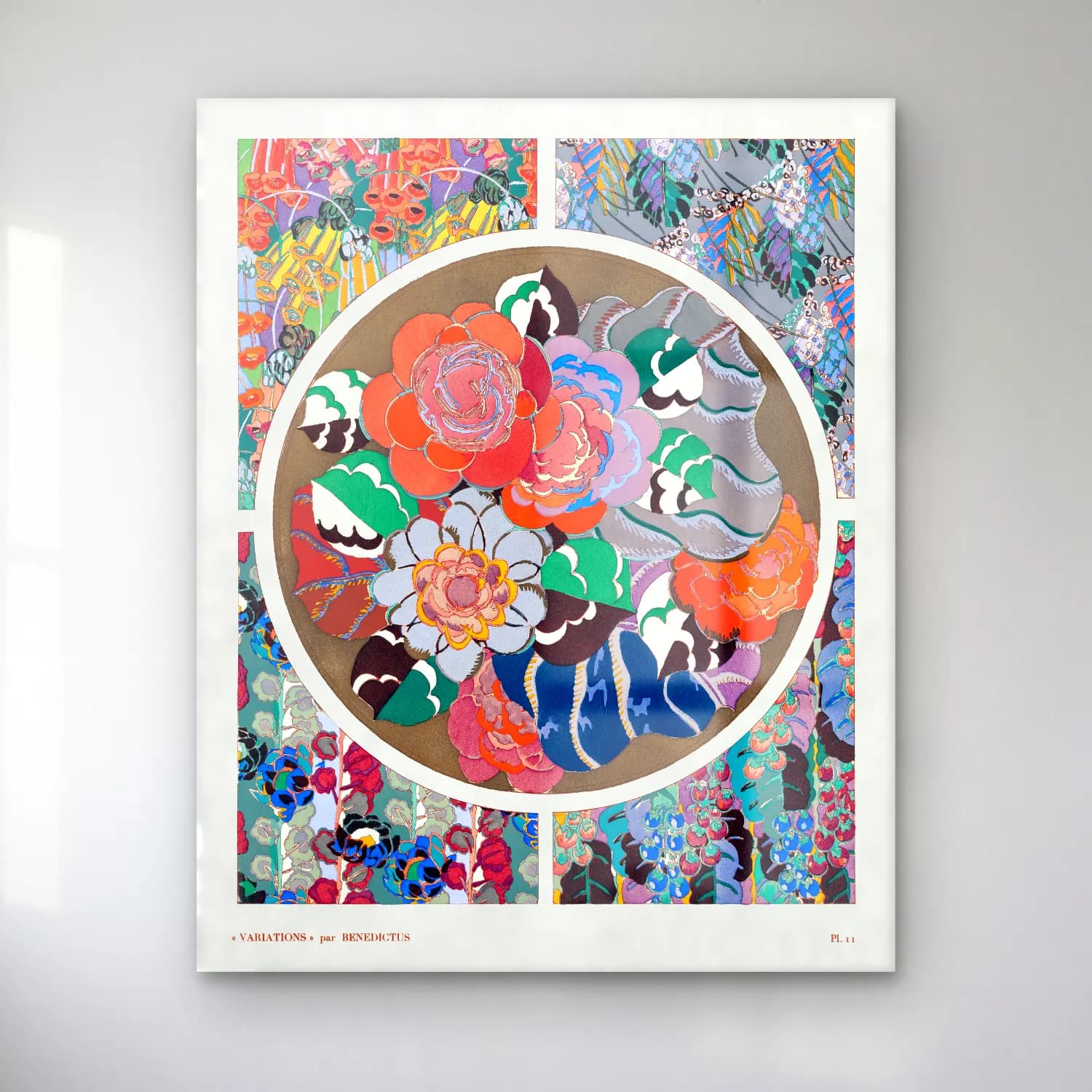 Maksimalist Çiçek Deseni No. 76 cam tablo — Maksimalist Çiçek Deseni No. 76 — maksimalist çiçek deseni