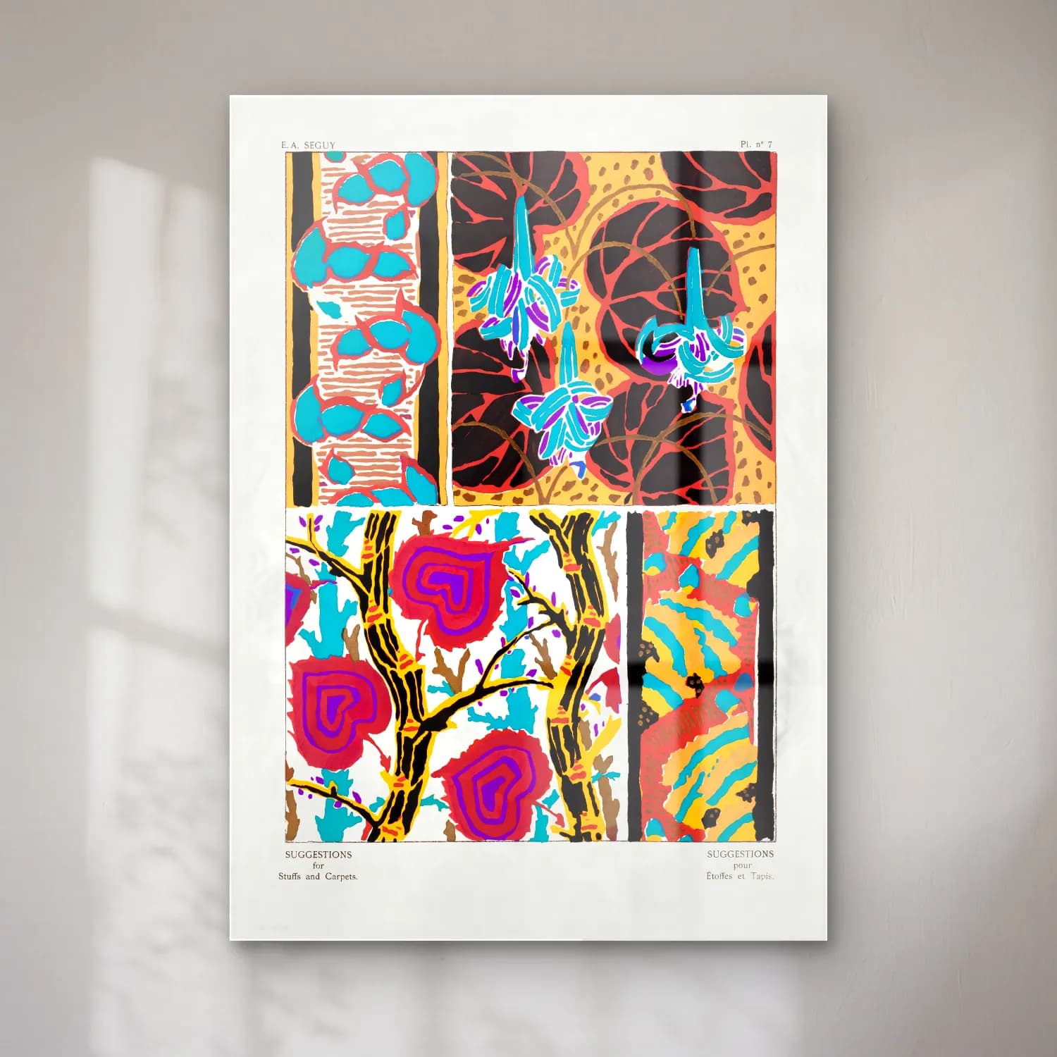 Maksimalist Çiçek Deseni No. 79 cam tablo — Maksimalist Çiçek Deseni No. 79 — maksimalist çiçek deseni