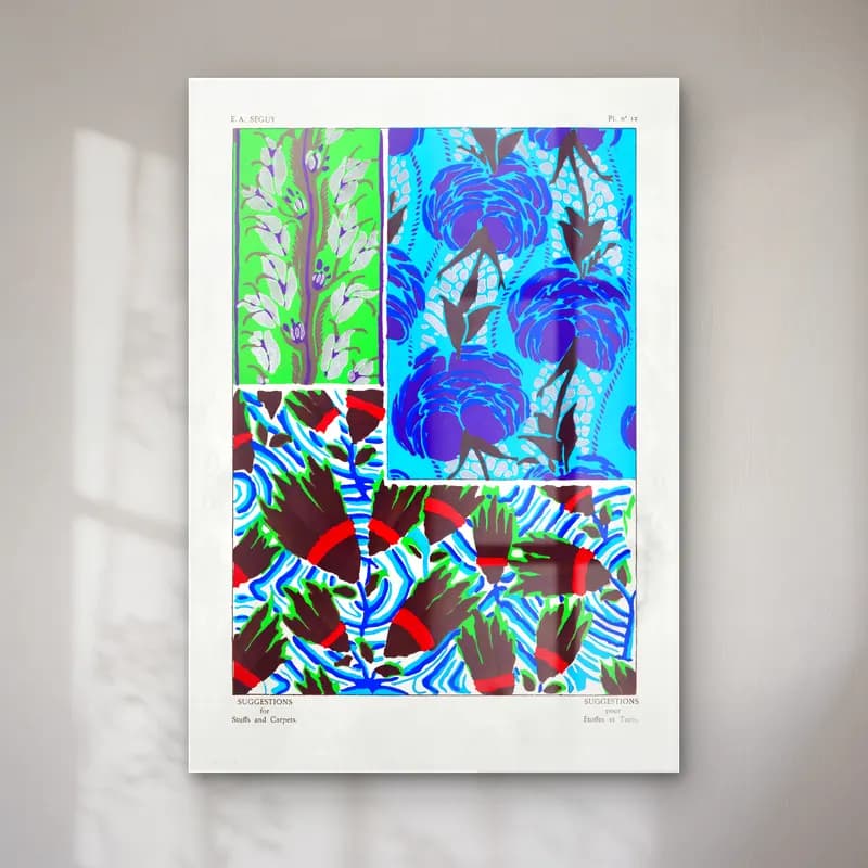 Maksimalist Çiçek Deseni No. 82 cam tablo — Maksimalist Çiçek Deseni No. 82 — maksimalist çiçek deseni