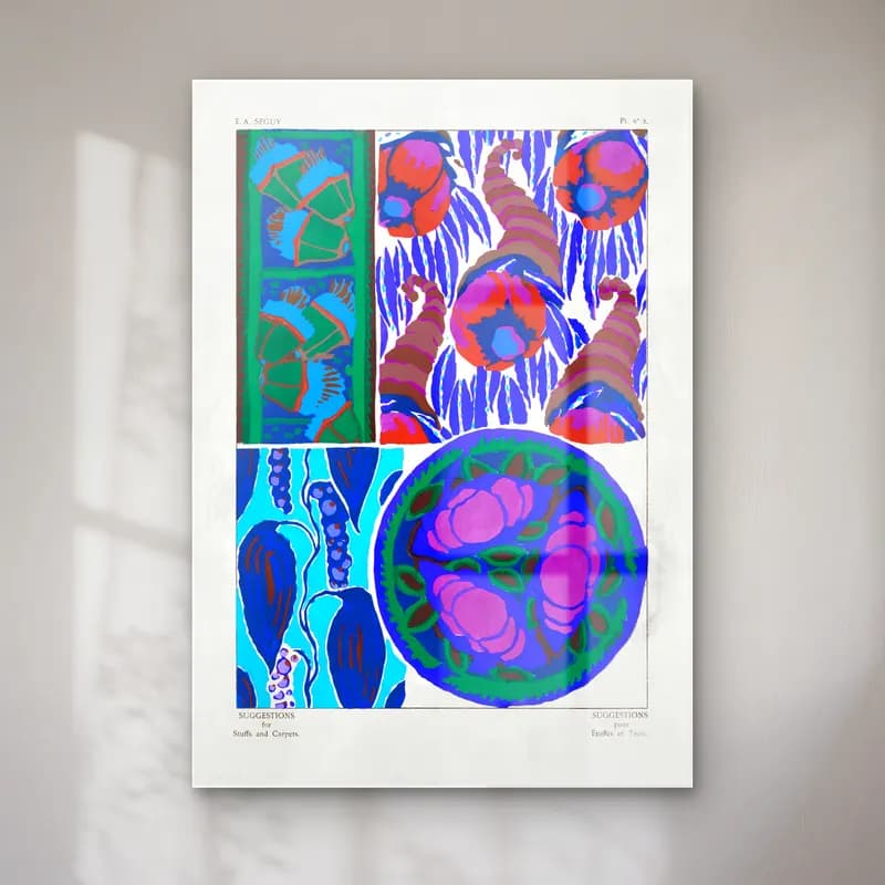 Maksimalist Çiçek Deseni No. 83 cam tablo — Maksimalist Çiçek Deseni No. 83 — maksimalist çiçek deseni