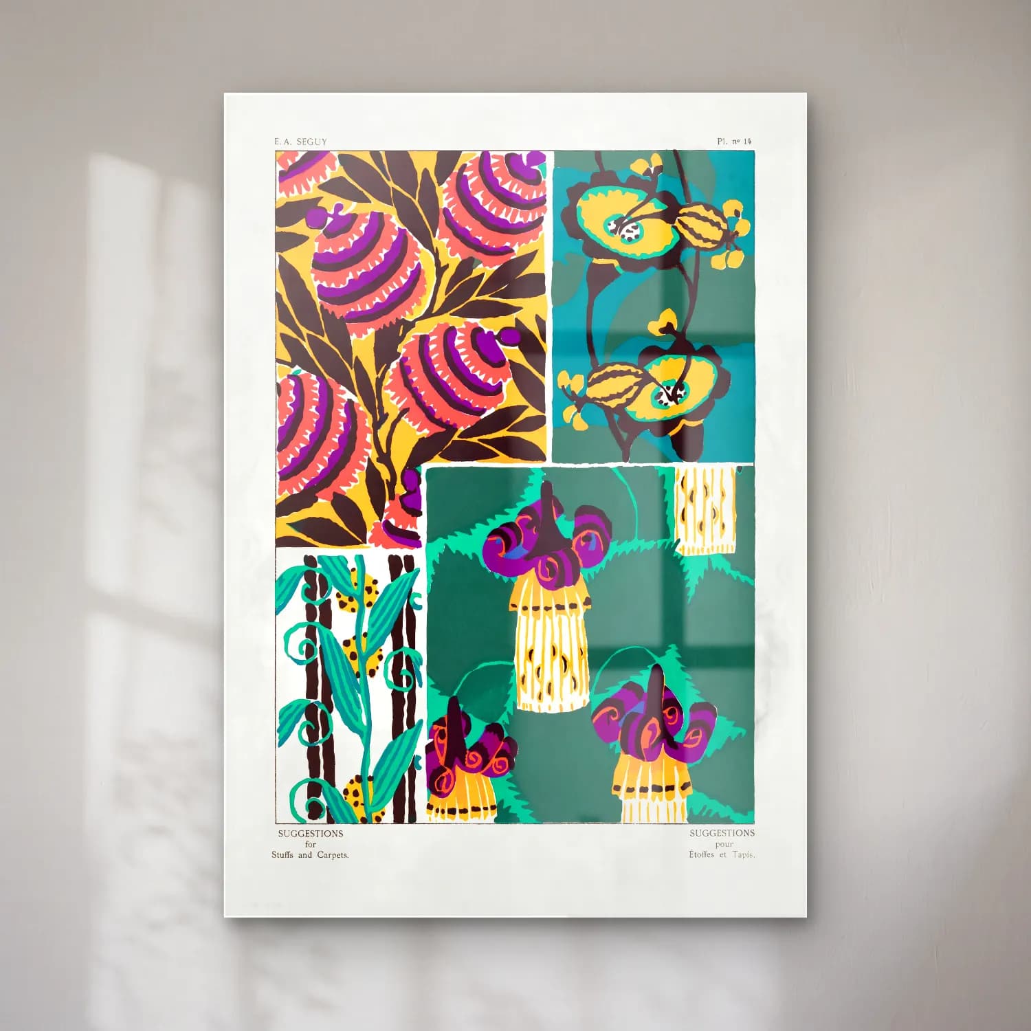 Maksimalist Çiçek Deseni No. 85 cam tablo — Maksimalist Çiçek Deseni No. 85 — maksimalist çiçek deseni
