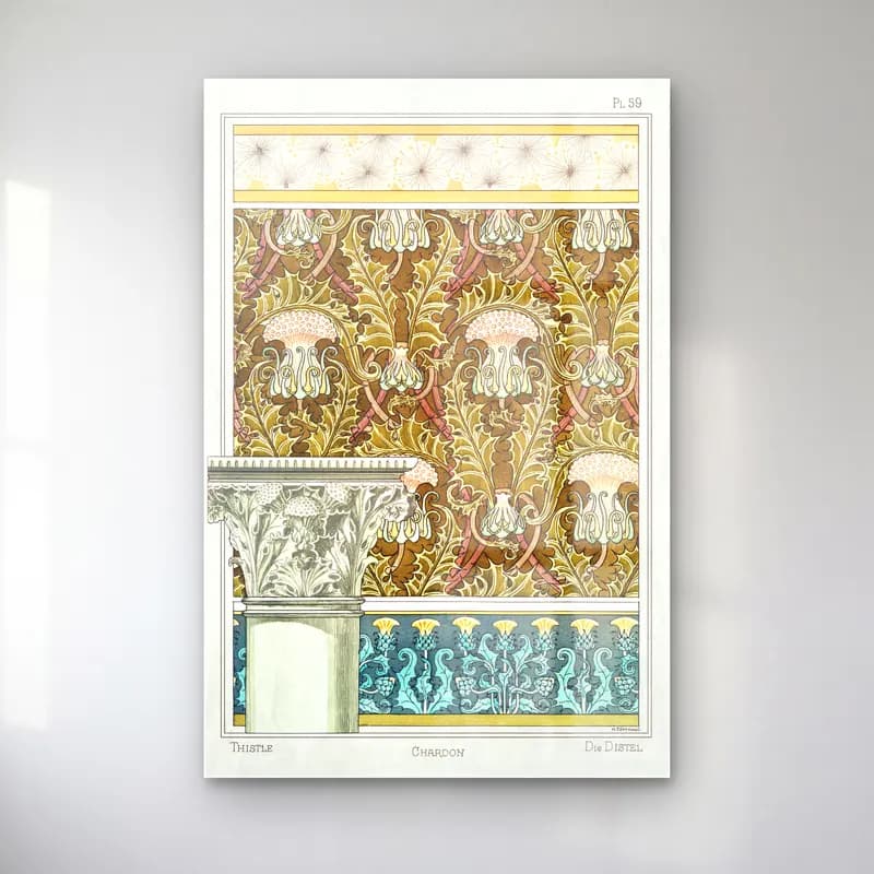 Vintage Çiçek Deseni No. 7 cam tablo — Vintage Çiçek Deseni No. 7 — vintage çiçek deseni