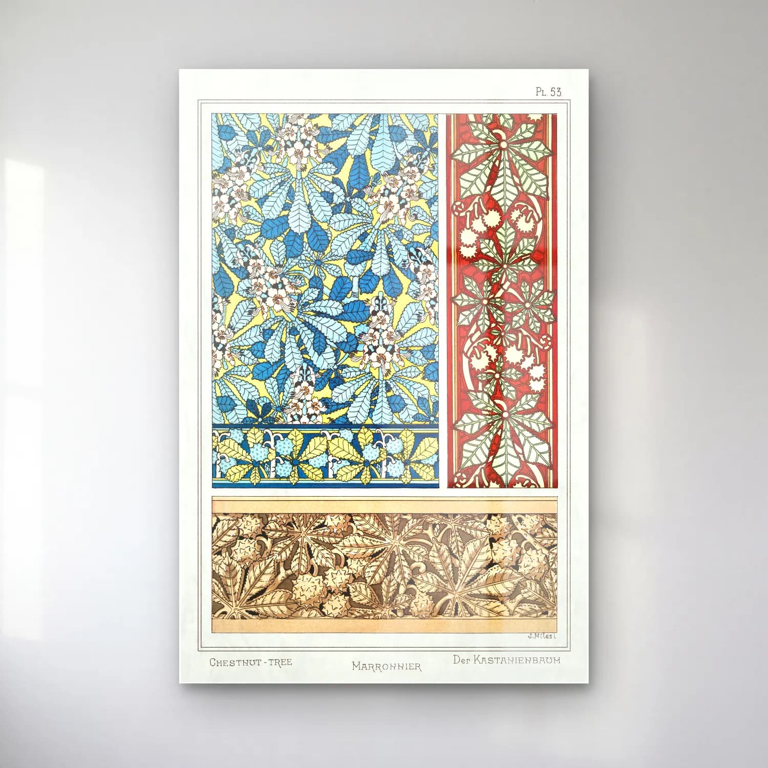 Maksimalist Çiçek Deseni No. 90 cam tablo — Maksimalist Çiçek Deseni No. 90 — maksimalist çiçek deseni