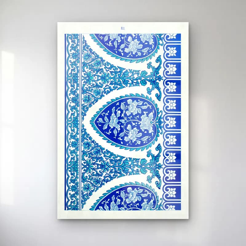 Vintage Çiçek Deseni No. 9 cam tablo — Vintage Çiçek Deseni No. 9 — vintage çiçek deseni