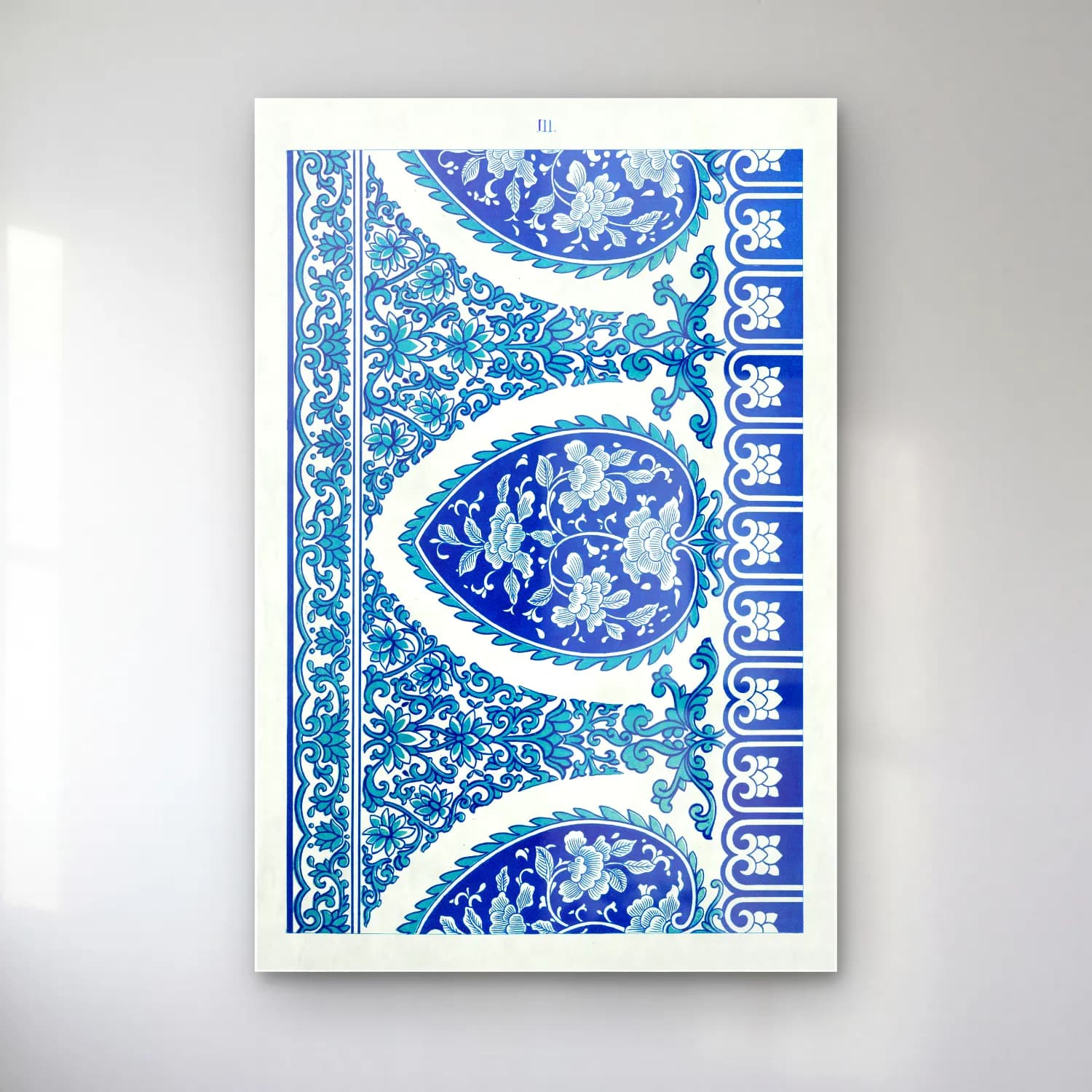Vintage Çiçek Deseni No. 9 cam tablo — Vintage Çiçek Deseni No. 9 — vintage çiçek deseni