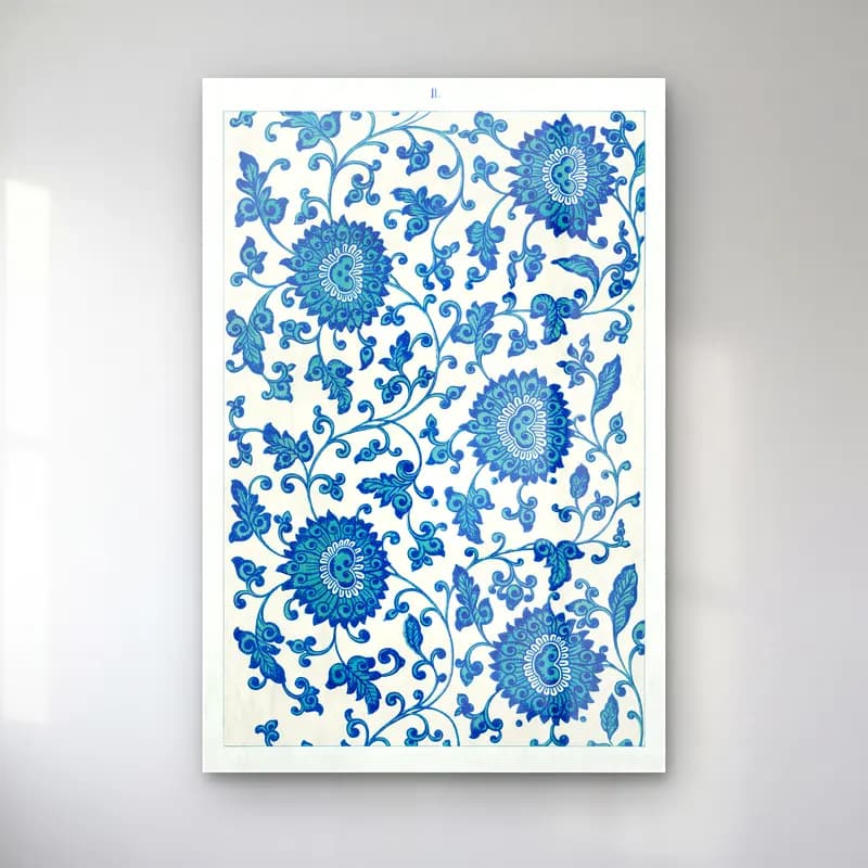 Retro Çiçek Deseni No. 123 cam tablo — Retro Çiçek Deseni No. 123 — retro çiçek deseni