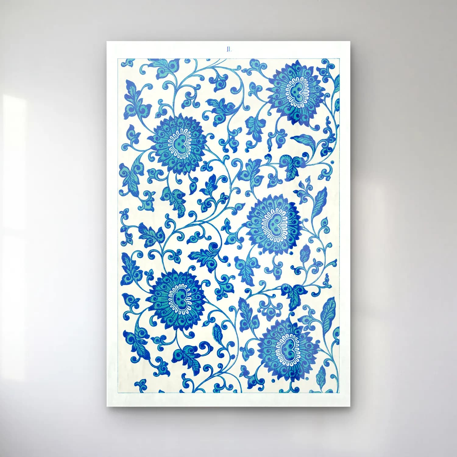 Retro Çiçek Deseni No. 123 cam tablo — Retro Çiçek Deseni No. 123 — retro çiçek deseni