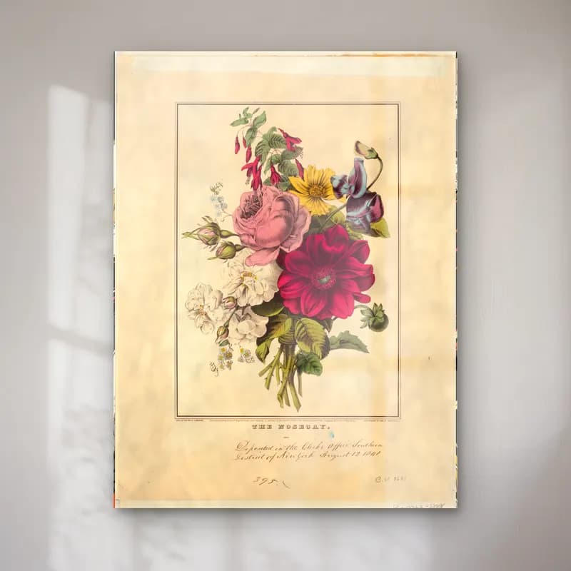 Botanik İllüstrasyon Vazoda Çiçek Buketi No. 33 cam tablo — Botanik İllüstrasyon Vazoda Çiçek Buketi No. 33 — botanik i̇llüstrasyon vazoda çiçek buketi