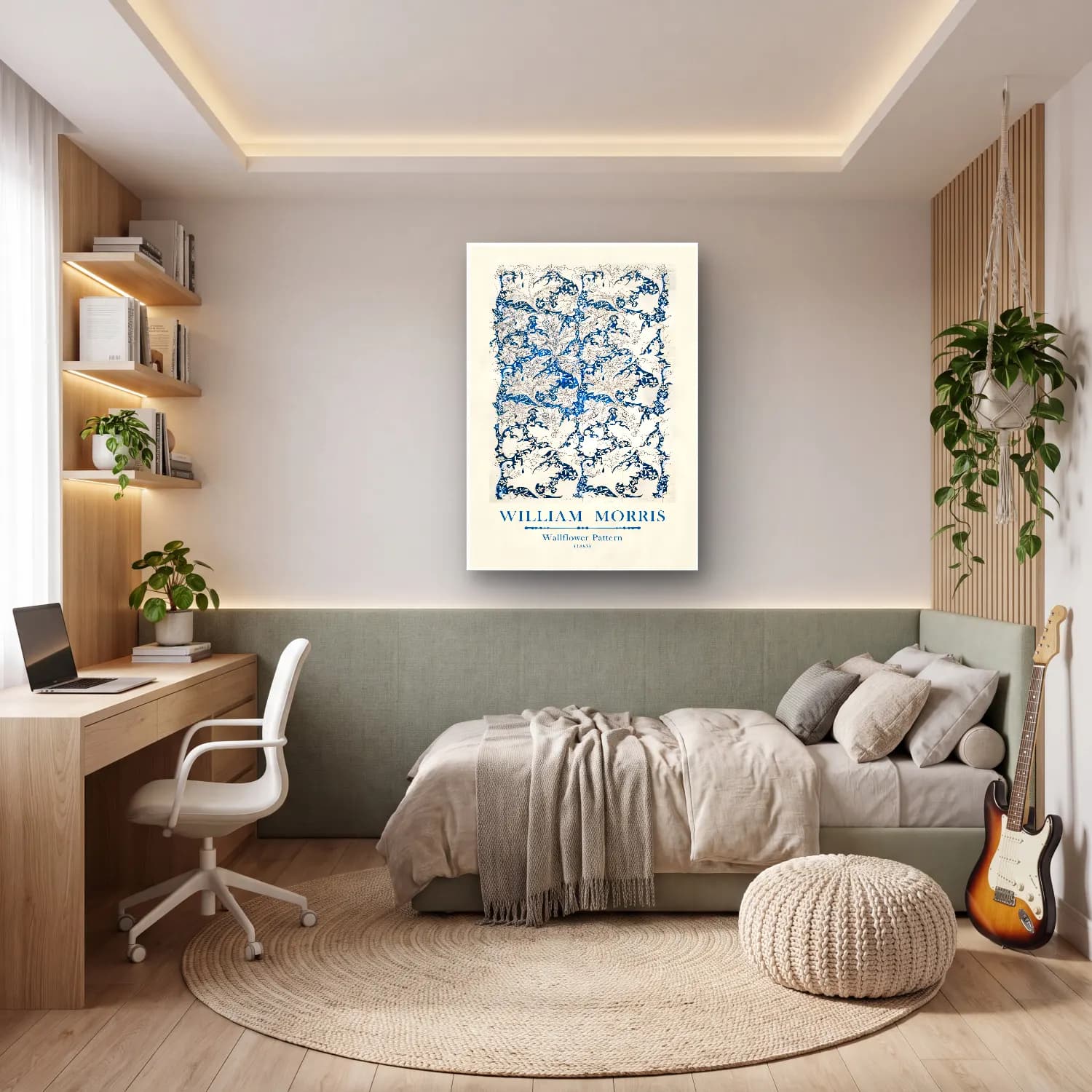 Botanik İllüstrasyon Çiçek Deseni No. 111 cam tablo — genç odasında