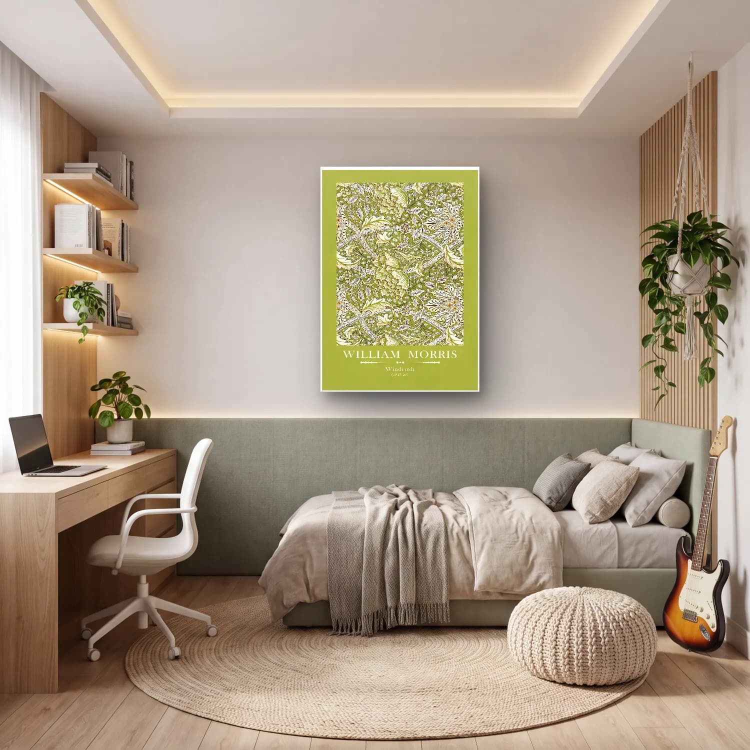 Botanik İllüstrasyon Çiçek Deseni No. 114 cam tablo — genç odasında