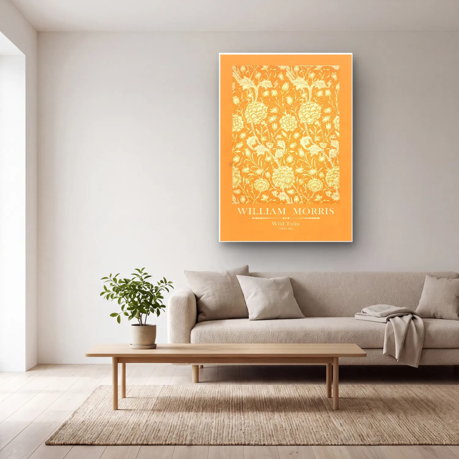 Pastel Çiçek Deseni No. 89 cam tablo — açık renk salonda