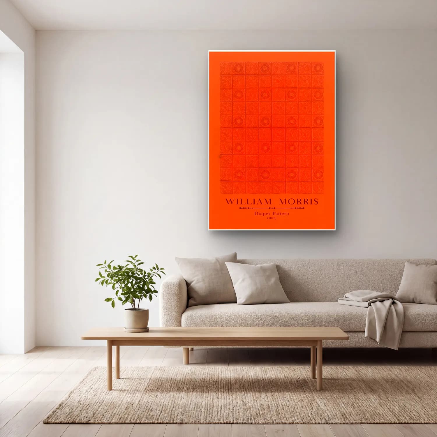 Vintage Poster Dama Deseni – Kırmızı Tonlar cam tablo — açık renk salonda