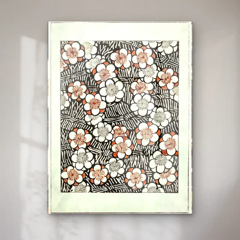 Siyah Beyaz Çiçek Deseni No. 13 cam tablo — Siyah Beyaz Çiçek Deseni No. 13 — siyah beyaz çiçek deseni