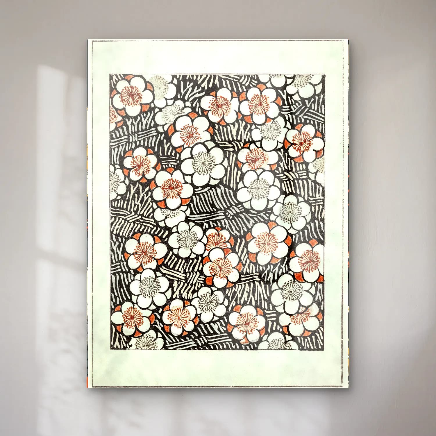 Siyah Beyaz Çiçek Deseni No. 13 cam tablo — Siyah Beyaz Çiçek Deseni No. 13 — siyah beyaz çiçek deseni